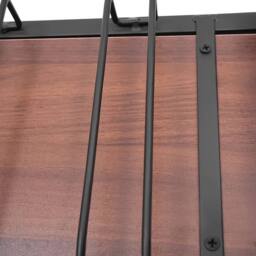 Kelvenix Wine Rack Gin Shelf Rack Bottle 5 Glass Holder in Black - Size: 0.5m x 1m - thumbnail 3