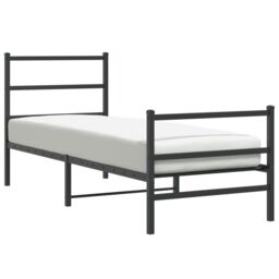 Berkfield Home Metal Bed Frame without Mattress with Footboard¬†Black 80x200cm in Black - Size: 80x200 cm - thumbnail 4