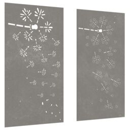 Berkfield Home Garden Wall Decorations 2pcs 105x55cm Corten Steel Flower Design in Brown - Size: 105x55 cm - thumbnail 3