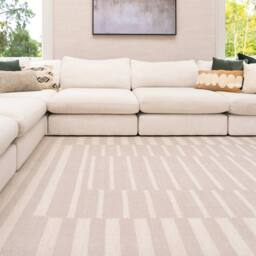 Kukoon Beige Modern Abstract Soft Pile Living Room Area Rug Bedroom Floor Mat in Light Grey - Size: 200 cm x 290 cm
