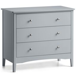 Christow Grey Chest of Drawers Modern 3 Drawer Bedroom Storage Unit Furniture Cabinet - thumbnail 2