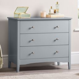 Christow Grey Chest of Drawers Modern 3 Drawer Bedroom Storage Unit Furniture Cabinet