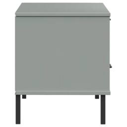 Berkfield Home TV Cabinet with Metal Legs Grey Solid Wood Pine OSLO - thumbnail 6