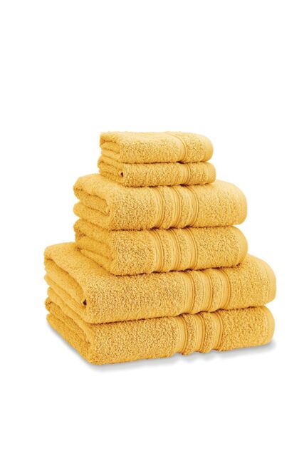 Catherine Lansfield Zero Twist Cotton 6 Piece Towel Bale in Yellow - image 1