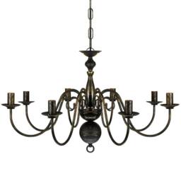 Berkfield Home Beautiful Antique Black Metal Chandelier 8 x E14 Bulbs - thumbnail 1