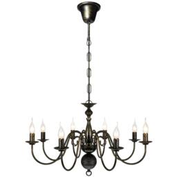 Berkfield Home Beautiful Antique Black Metal Chandelier 8 x E14 Bulbs - thumbnail 2