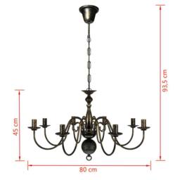 Berkfield Home Beautiful Antique Black Metal Chandelier 8 x E14 Bulbs - thumbnail 6