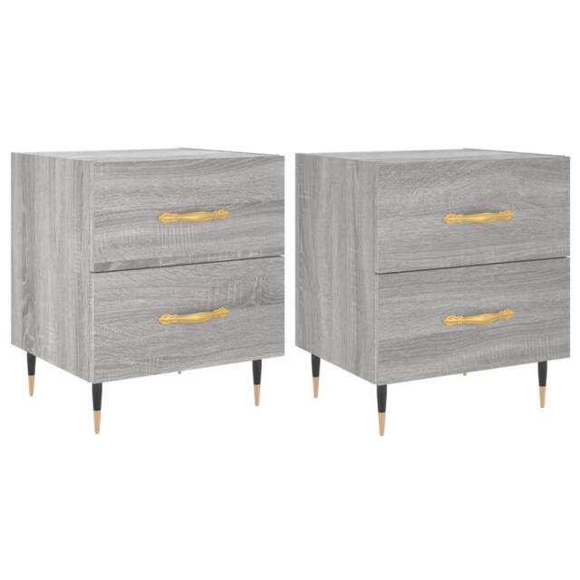 Berkfield Home Bedside Cabinets 2 pcs Grey Sonoma 40x35x47.5 cm Engineered Wood - image 1