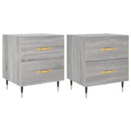 Berkfield Home Bedside Cabinets 2 pcs Grey Sonoma 40x35x47.5 cm Engineered Wood - thumbnail 1