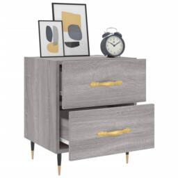 Berkfield Home Bedside Cabinets 2 pcs Grey Sonoma 40x35x47.5 cm Engineered Wood - thumbnail 4