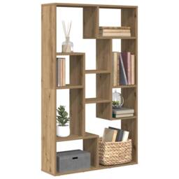 Berkfield Home Durable Bookcase Artisian Oak 72x20x120 cm Engineered Wood in Brown - Size: 72 x 20 x 120 cm - thumbnail 2