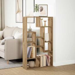 Berkfield Home Durable Bookcase Artisian Oak 72x20x120 cm Engineered Wood in Brown - Size: 72 x 20 x 120 cm - thumbnail 1