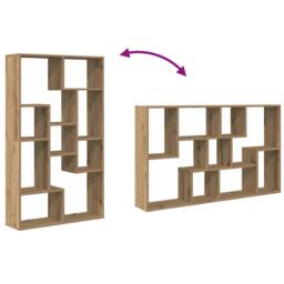 Berkfield Home Durable Bookcase Artisian Oak 72x20x120 cm Engineered Wood in Brown - Size: 72 x 20 x 120 cm - thumbnail 8