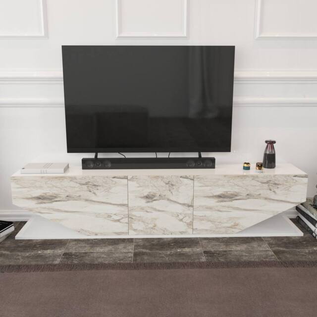 Decorotika Pearl TV Stand TV Unit for TVs up to 71 inch in Off-White - image 1