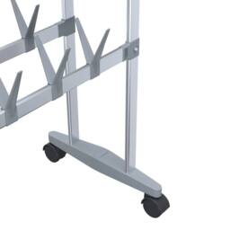 Berkfield Home Shoe Rack with Wheels Silver 66x27x100 cm - Size: 66 x 27 x 100 cm - thumbnail 6