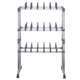 Berkfield Home Shoe Rack with Wheels Silver 66x27x100 cm - Size: 66 x 27 x 100 cm - thumbnail 3