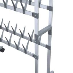 Berkfield Home Shoe Rack with Wheels Silver 66x27x100 cm - Size: 66 x 27 x 100 cm - thumbnail 5