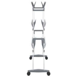 Berkfield Home Shoe Rack with Wheels Silver 66x27x100 cm - Size: 66 x 27 x 100 cm - thumbnail 4
