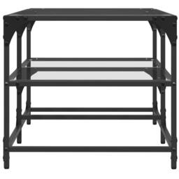 Berkfield Home Coffee Table with Transparent Glass Top 98.5x50x45 cm Steel - thumbnail 5