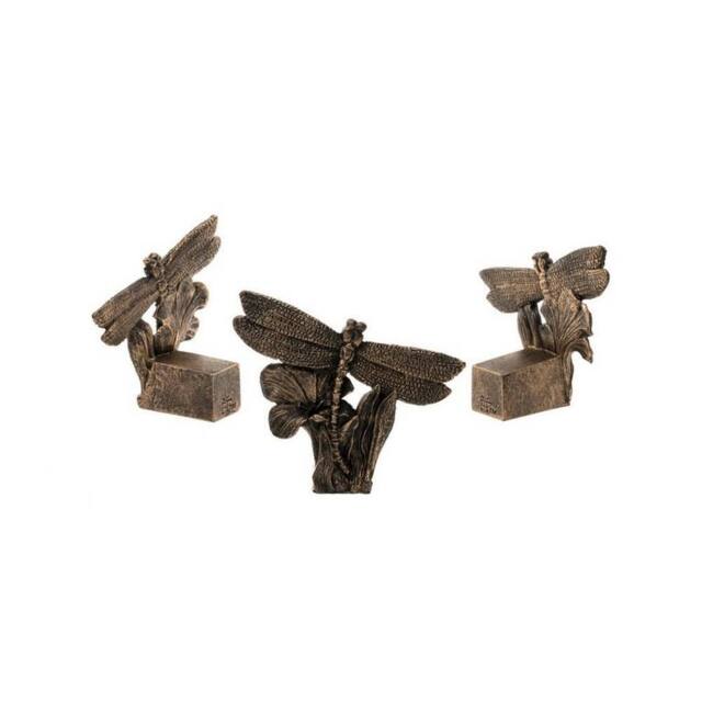 Jardinopia Dragonfly Plant Pot Feet - Set of 3 - L3 x W7.5 x H6.5 cm in Bronze - image 1