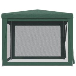 Berkfield Home Party Tent with 4 Mesh Sidewalls Green 3x3 m HDPE - thumbnail 4