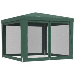 Berkfield Home Party Tent with 4 Mesh Sidewalls Green 3x3 m HDPE - thumbnail 5