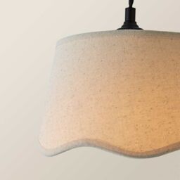 ValueLights Mabel Natural Linen Scallop 3 Drop Bar Black Diner Ceiling Light - thumbnail 4