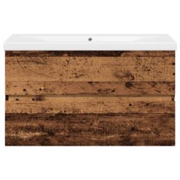 Berkfield Home Sink Cabinet with Built-in Basin Old Wood 81x39.5x49 cm in Brown - thumbnail 5