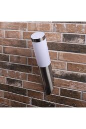 CGC Lighting 'Aster' Stainless Steel Outdoor Angled Wall Light in Metallic Silver - thumbnail 3