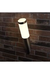 CGC Lighting 'Aster' Stainless Steel Outdoor Angled Wall Light in Metallic Silver - thumbnail 1
