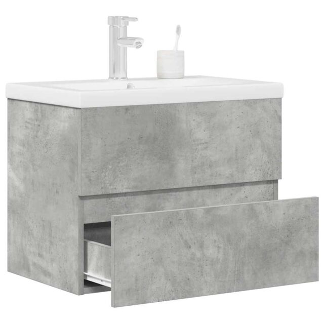 Berkfield Home 2 Piece Bathroom Furniture Set Concrete Grey Engineered Wood - image 1