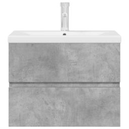 Berkfield Home 2 Piece Bathroom Furniture Set Concrete Grey Engineered Wood - thumbnail 4
