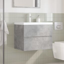 Berkfield Home 2 Piece Bathroom Furniture Set Concrete Grey Engineered Wood - thumbnail 3