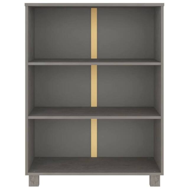 Berkfield Home Decorative Book Cabinet HAMAR Light Grey 85x35x112 cm Solid Wood Pine - Size: 85 x 35 x 112 cm - image 1