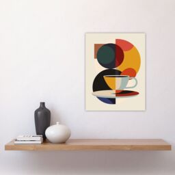 "Artery8 Coffee Cup Bauhaus Geometric Design Wall Art Print - Size: W18"" x H24""" - thumbnail 4