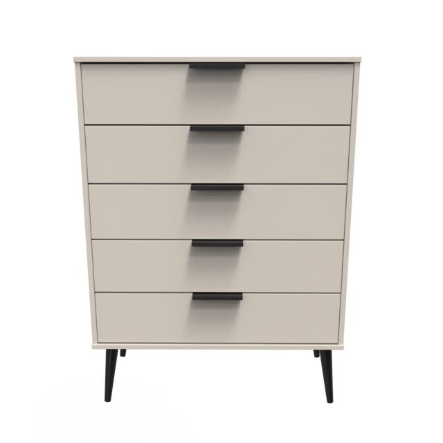 Ready Assembled 2 U Fuji 5 Drawer Chest (Ready Assembled) in Taupe - image 1