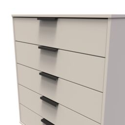 Ready Assembled 2 U Fuji 5 Drawer Chest (Ready Assembled) in Taupe - thumbnail 4
