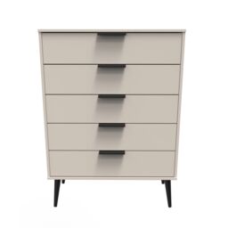 Ready Assembled 2 U Fuji 5 Drawer Chest (Ready Assembled) in Taupe - thumbnail 1