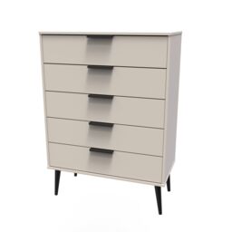 Ready Assembled 2 U Fuji 5 Drawer Chest (Ready Assembled) in Taupe - thumbnail 3