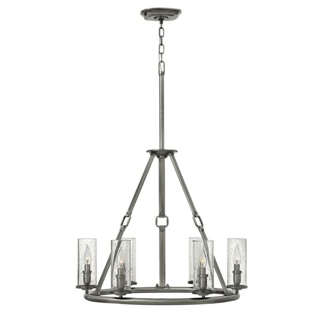 Loops 6 Bulb Chandelier LIght Polished Antique Nickel LED E14 60W in Metallics
