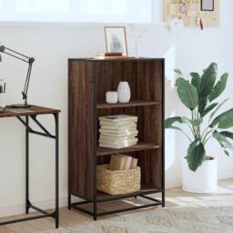Berkfield Home Book Cabinet Brown Oak 60x35x107.5 cm Engineered Wood - thumbnail 3