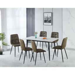 Seconique Fenton Dining Set (6 Chairs) in Olive - thumbnail 1