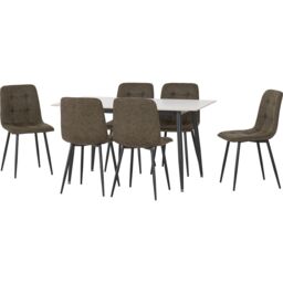 Seconique Fenton Dining Set (6 Chairs) in Olive - thumbnail 2
