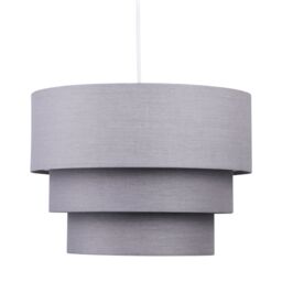 First Choice Lighting Pair of Dark Grey 3 Tier Ceiling Light Shades - thumbnail 2
