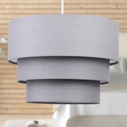 First Choice Lighting Pair of Dark Grey 3 Tier Ceiling Light Shades - thumbnail 5
