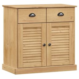 Berkfield Home Sideboard with Drawers VIGO 78x40x75 cm Solid Wood Pine in Brown - Size: 78 x 40 x 75 cm - thumbnail 2