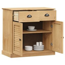 Berkfield Home Sideboard with Drawers VIGO 78x40x75 cm Solid Wood Pine in Brown - Size: 78 x 40 x 75 cm - thumbnail 3