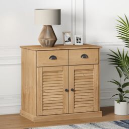 Berkfield Home Sideboard with Drawers VIGO 78x40x75 cm Solid Wood Pine in Brown - Size: 78 x 40 x 75 cm