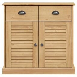 Berkfield Home Sideboard with Drawers VIGO 78x40x75 cm Solid Wood Pine in Brown - Size: 78 x 40 x 75 cm - thumbnail 5