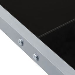 Berkfield Home Garden Table 130x130x72 cm Grey Steel & Glass - Size: 130 x 130 x 72 cm - thumbnail 4